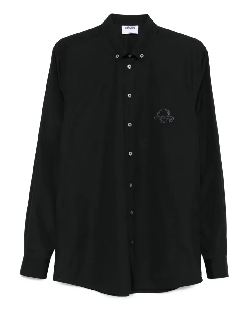 Moschino Hemd mit Logo-Stickerei - Schwarz Schwarz