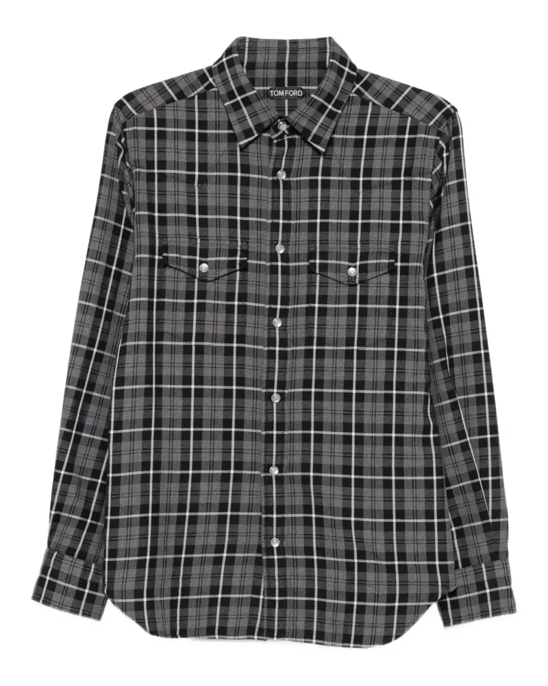 Tom Ford Kariertes Westernhemd - Grau Grau