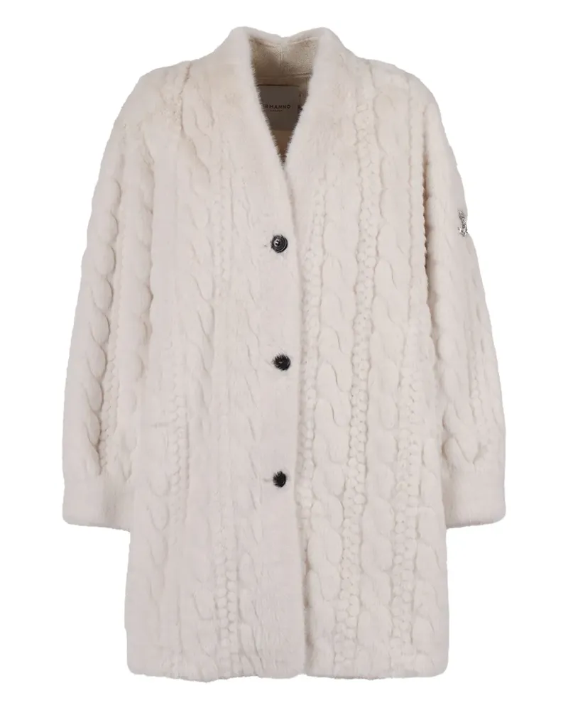 Ermanno Scervino cable-knit coat - Nude Nude