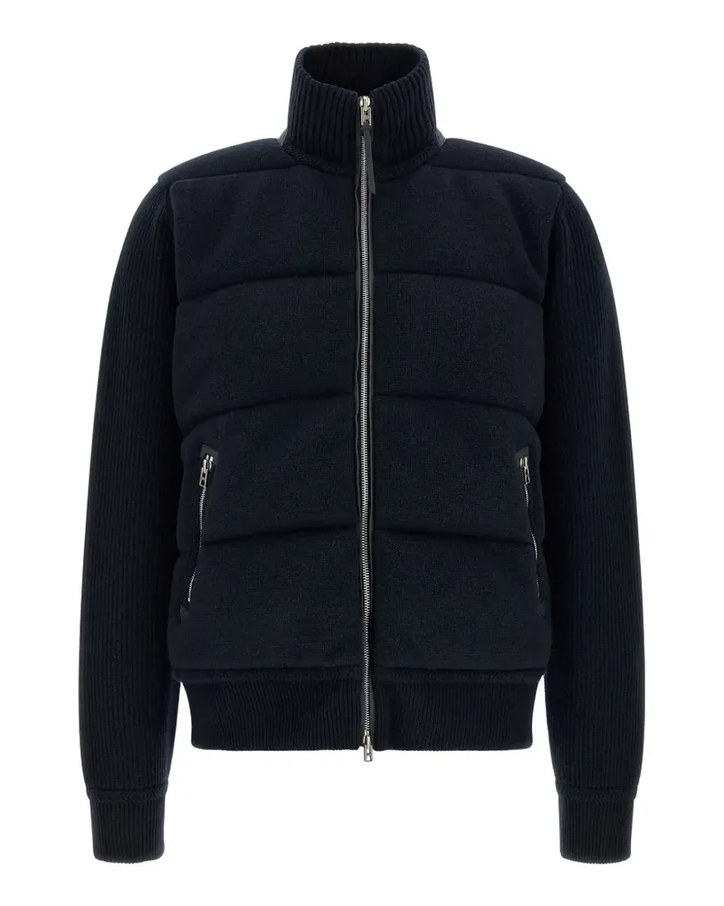 Tom Ford quilted ribbed-knit jacket - Blau Blau