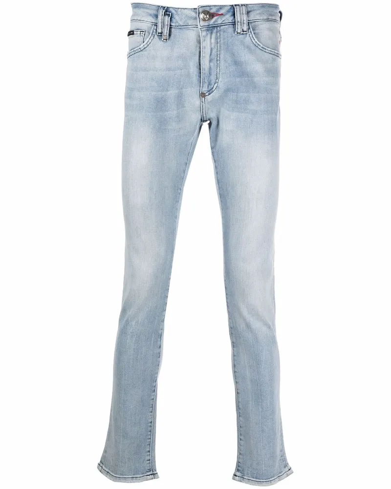 Philipp Plein Slim-Fit-Jeans mit Logo - Blau Blau