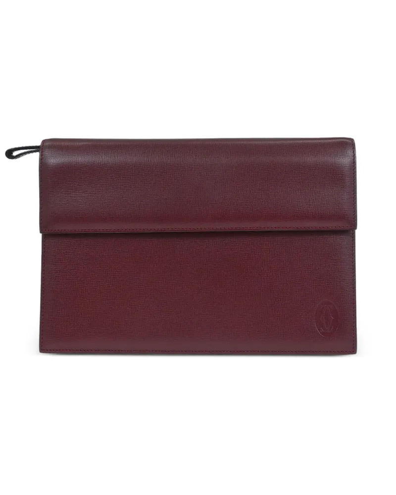 Cartier 1990-2000s Must Flap Clutch aus Leder - Rot Rot