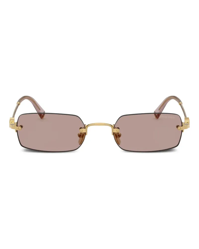 Miu Miu Sonnenbrille mit eckigem Gestell - Gold Gold
