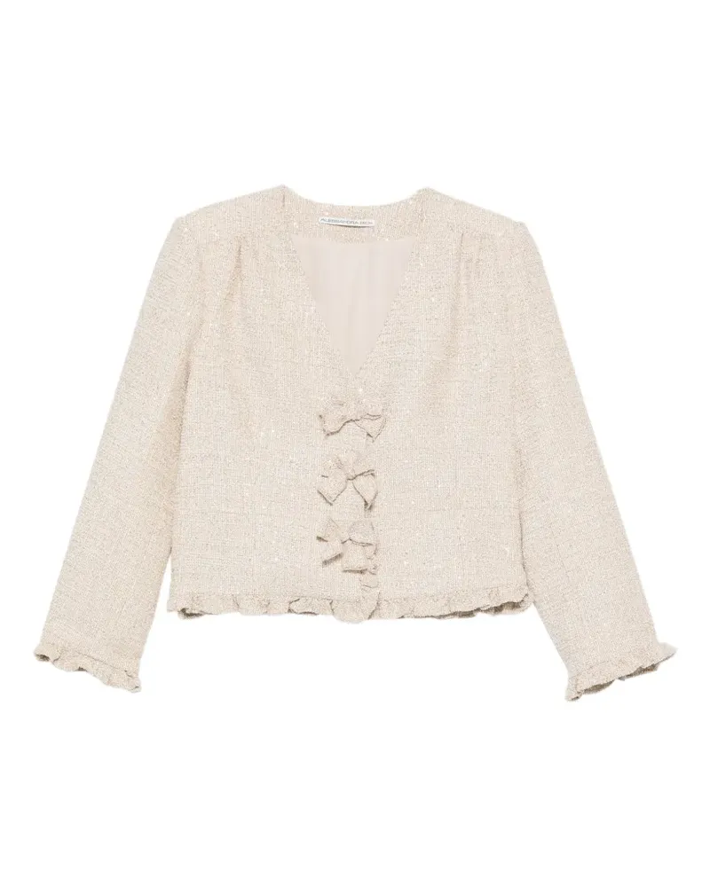 Alessandra Rich sequined bow-embellished jacket - Nude Nude