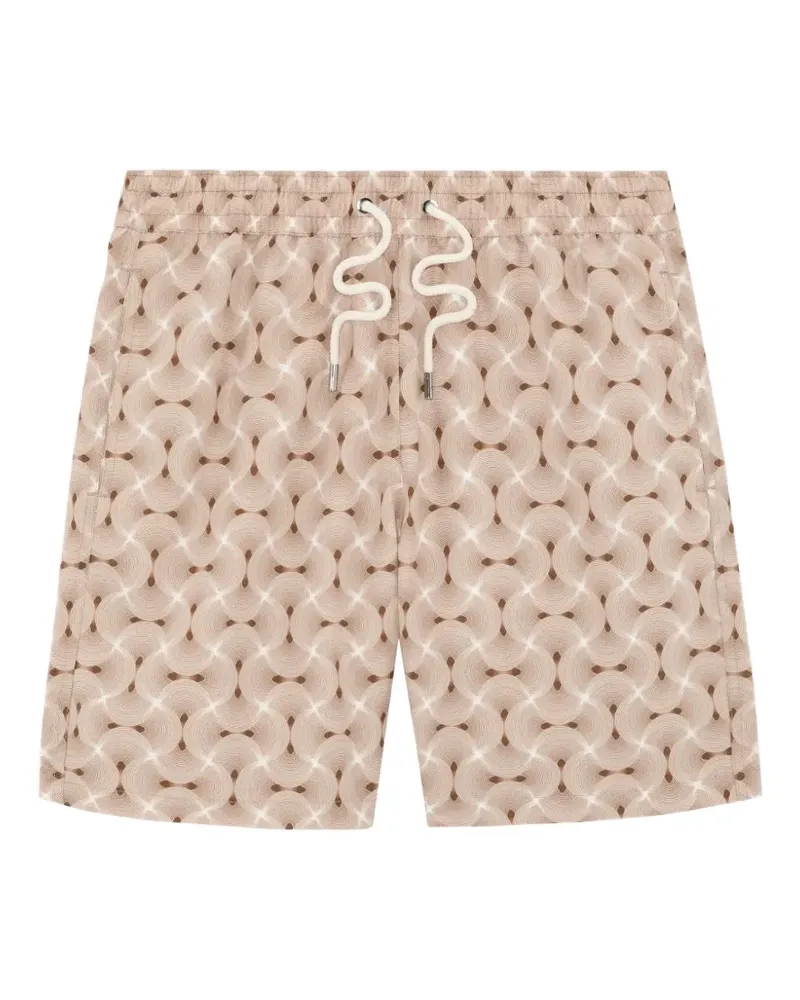 Frescobol Carioca geometric-print swim shorts - Nude Nude