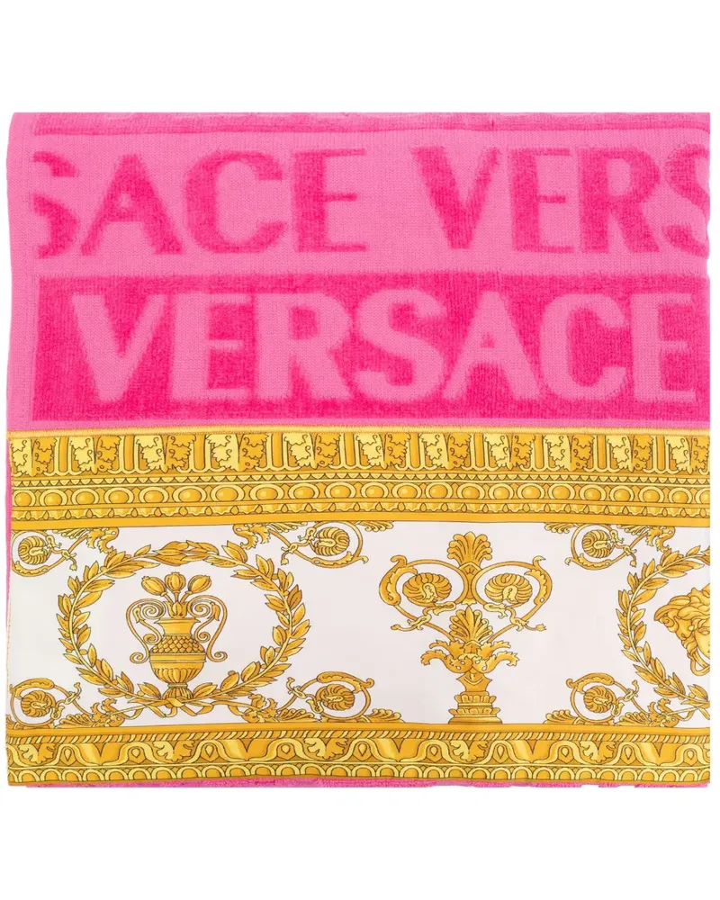 Versace Handtuch mit Barocco-Print - Rosa Rosa