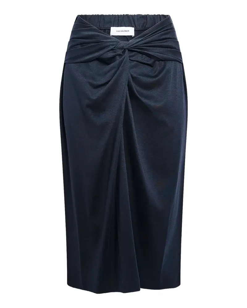 Yves Salomon Drapierter Rock - Schwarz Schwarz