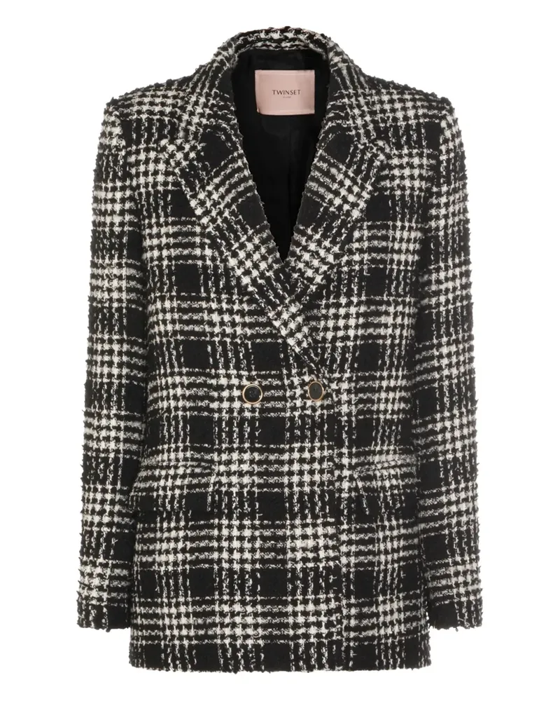 Twin-Set Doppelreihiger Blazer - Schwarz Schwarz