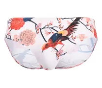 Badehose mit grafischem Print - Rosa
