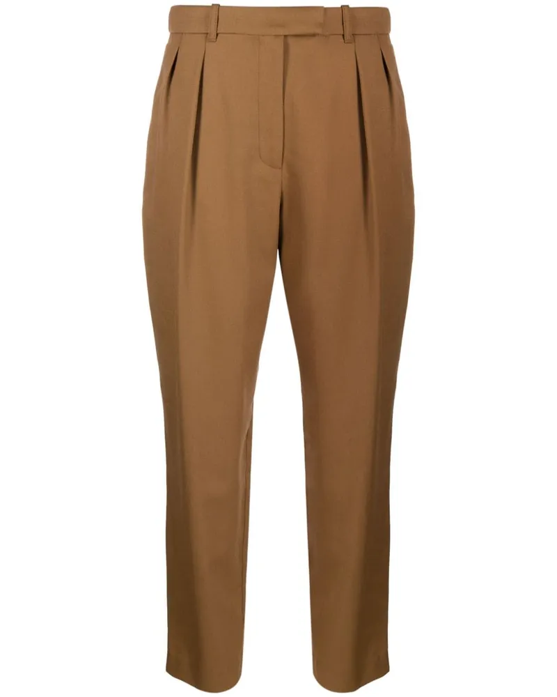 A.P.C. Plissierte Cropped-Hose - Braun Braun