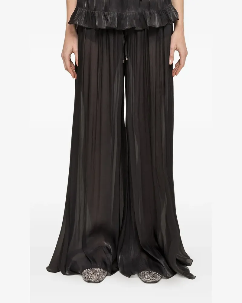 NISSA ruffled trousers - Schwarz Schwarz