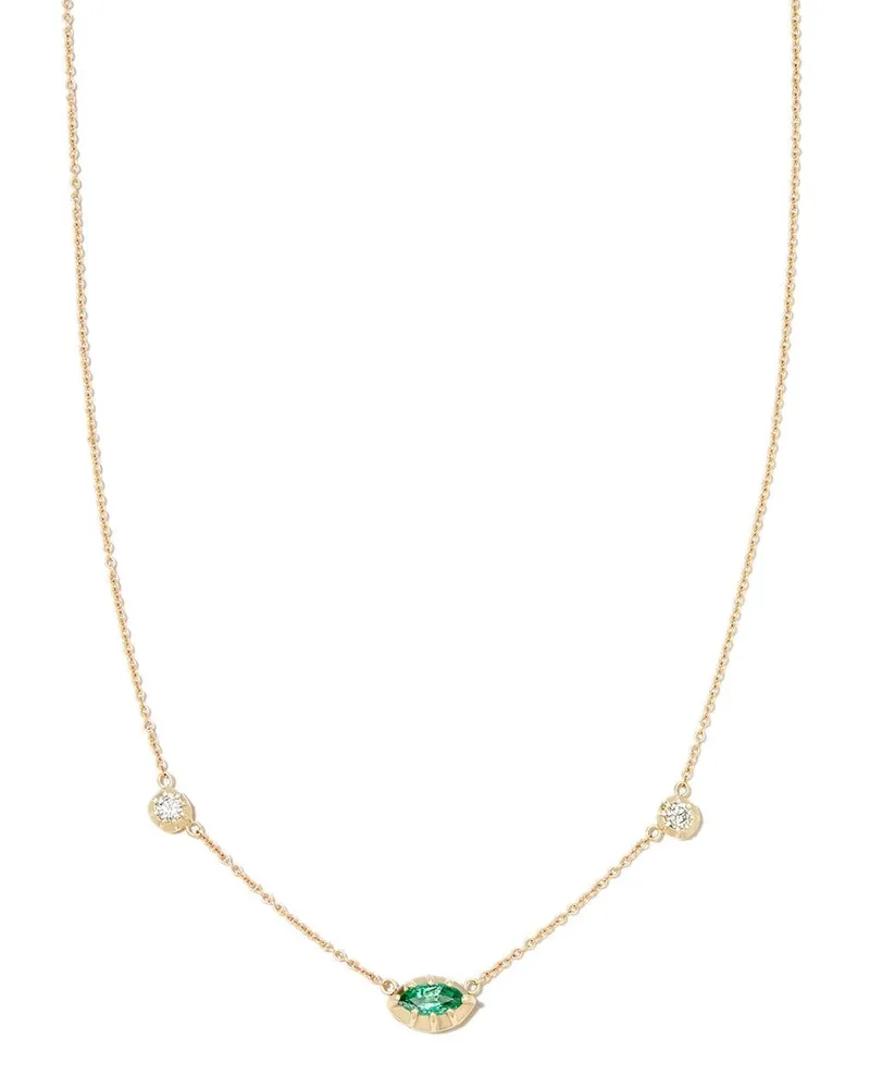Jacquie Aiche 14kt Sophia Gelbgoldhalskette mit Diamanten Gold