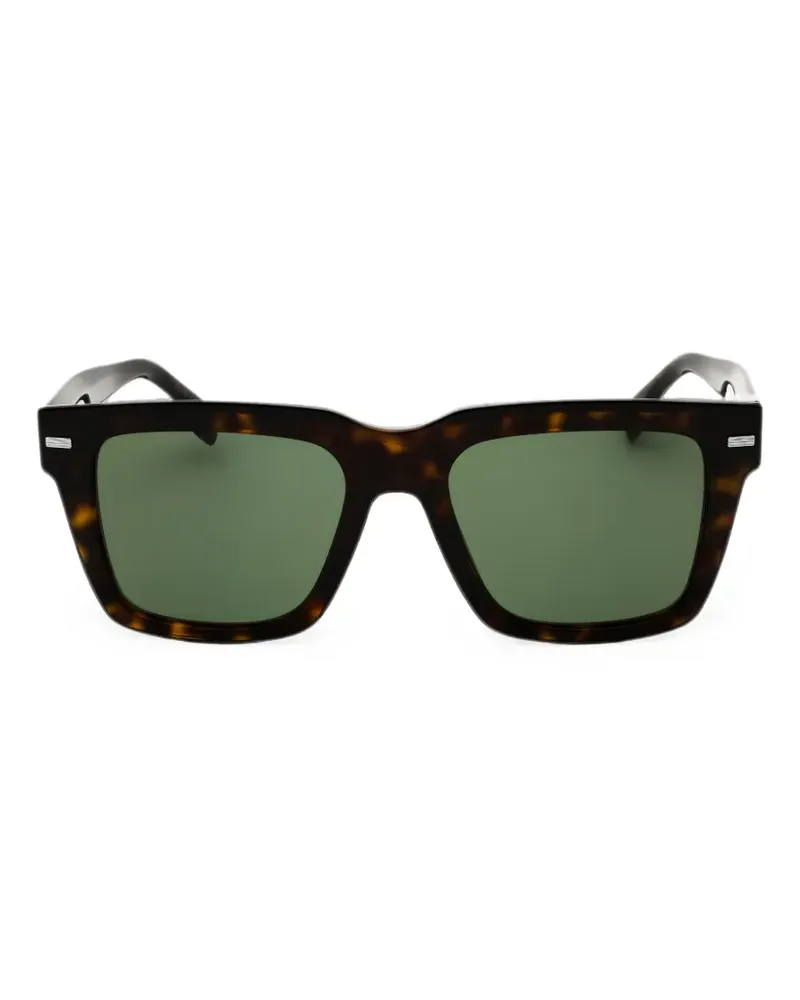 HUGO BOSS tortoiseshell-effect square-frame sunglasses - Braun Braun