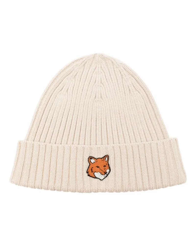 Kitsuné Beanie mit Logo-Patch - Nude Nude
