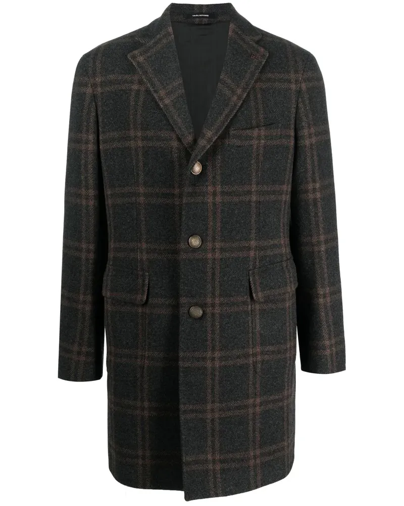 Tagliatore Karierter Mantel - Schwarz Schwarz