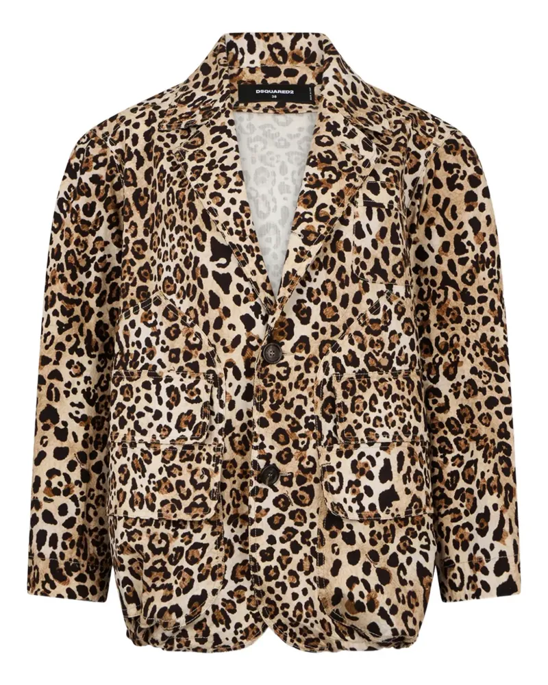 Dsquared2 Sakko mit Leoparden-Print - Braun Braun