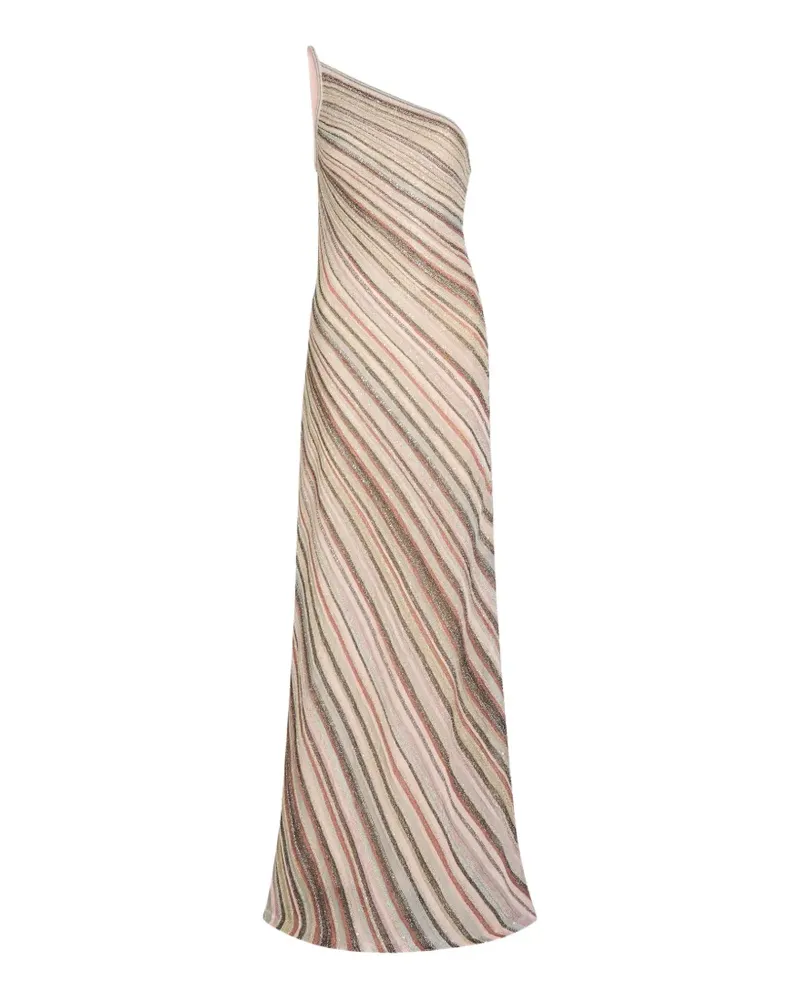 Missoni Gestreiftes One-Shoulder-Maxikleid - Nude Nude