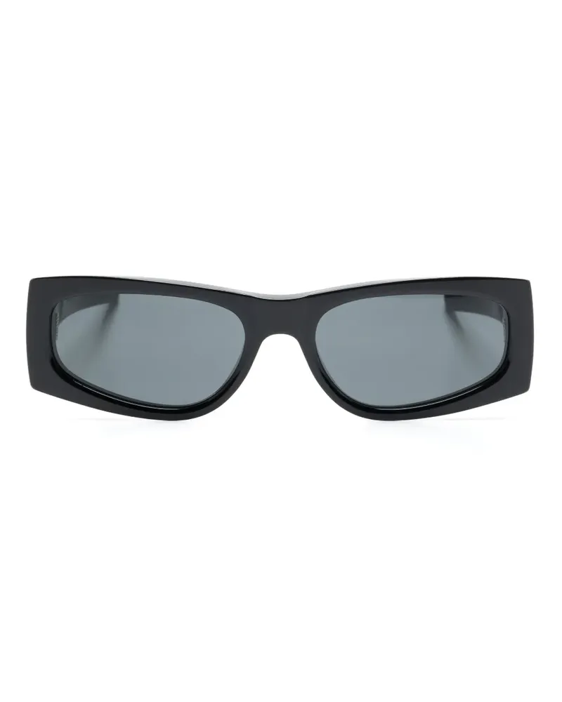 Saint Laurent Cassandre Sonnenbrille mit Logo - Schwarz Schwarz