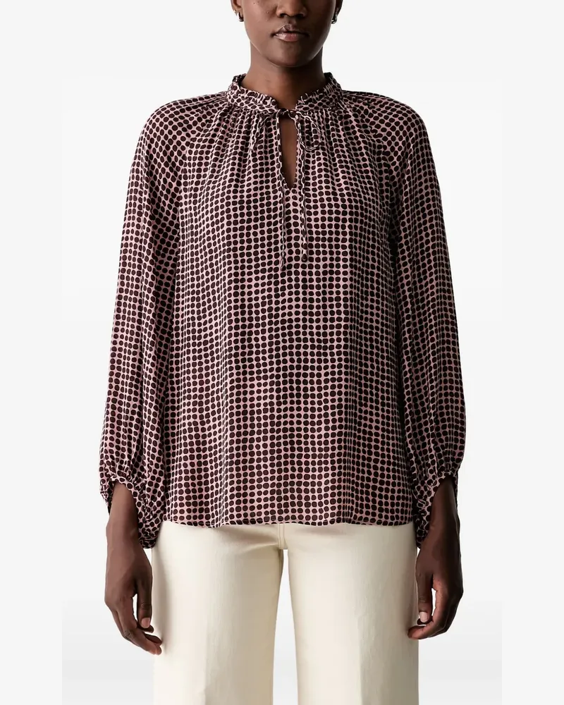 Marc O'Polo geometric-print ruffled blouse - Rosa Rosa