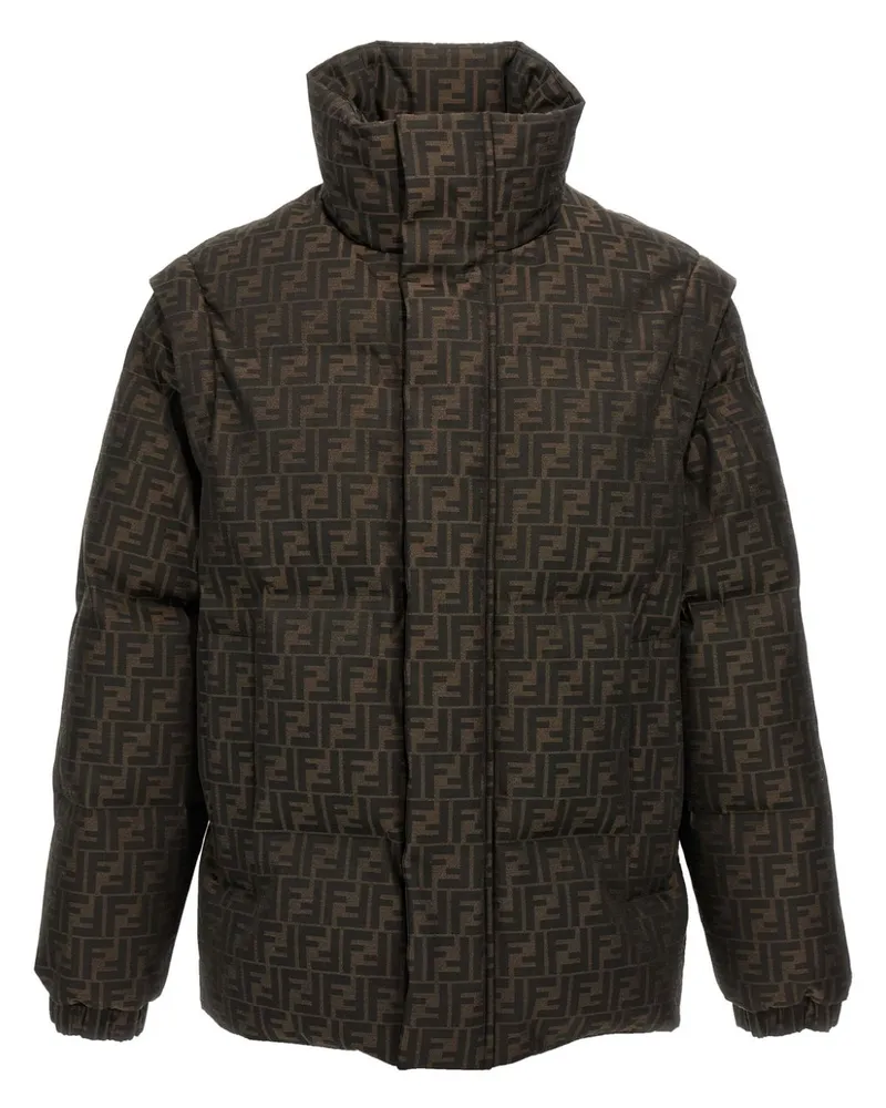 Fendi Daunenjacke mit FF - Braun Braun