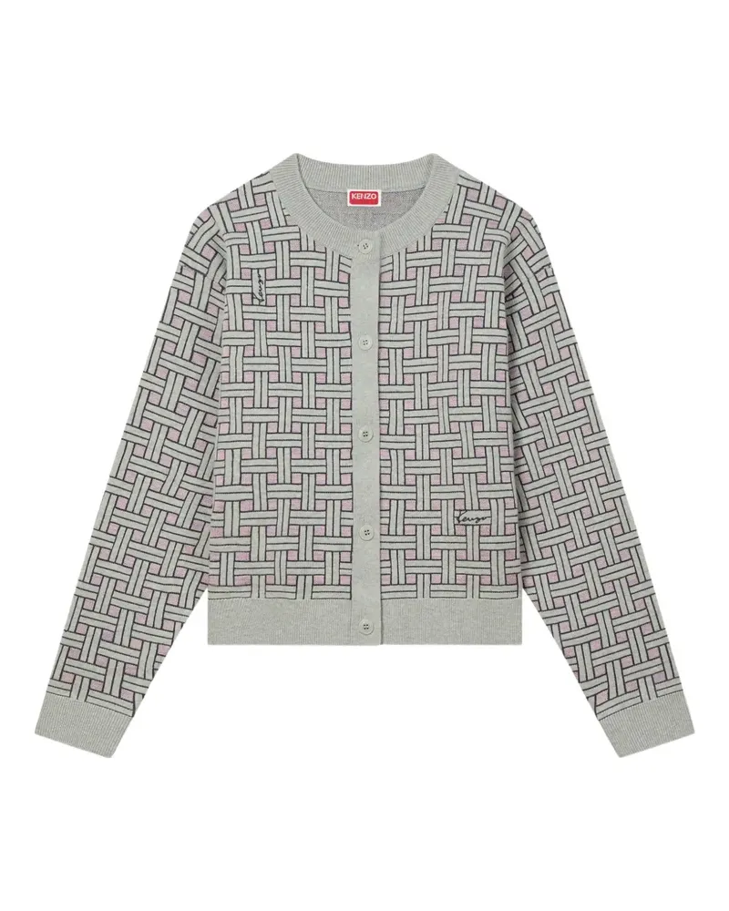 Kenzo Weave crew-neck cardigan - Grau Grau