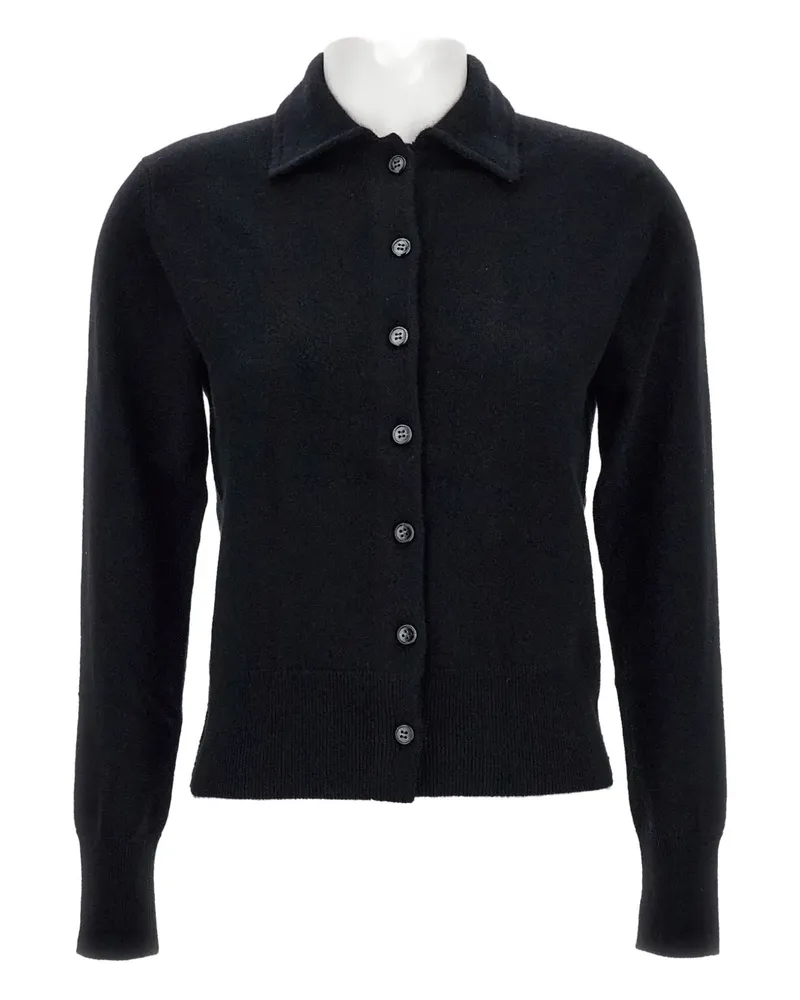 Lisa Yang Cardigan mit klassischem Kragen - Schwarz Schwarz