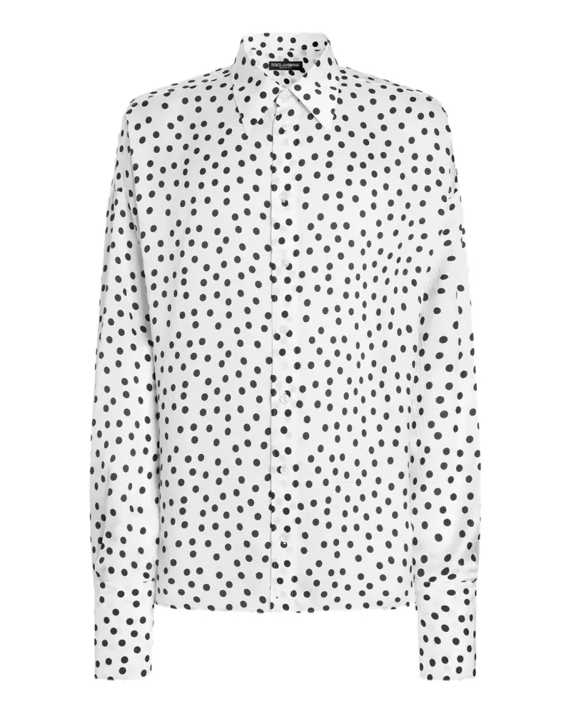 Dolce & Gabbana Hemd mit Polka Dots - Weiß Weiß