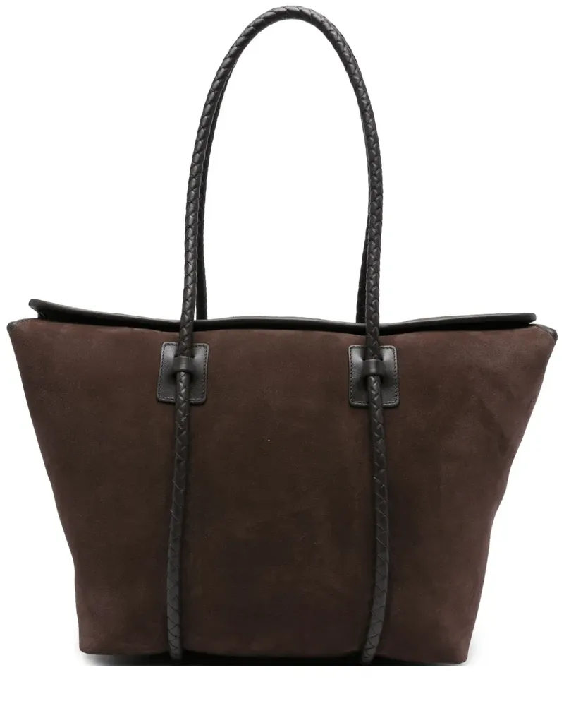 HEREU Geflochtener Forna Wildleder-Tote Bag - Braun Braun