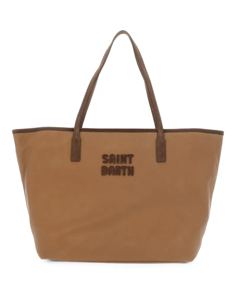 MC2 Saint Barth City logo-patch tote bag - Nude Nude
