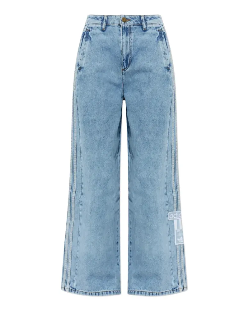 adidas Adibreak logo-patch wide-leg jeans - Blau Blau