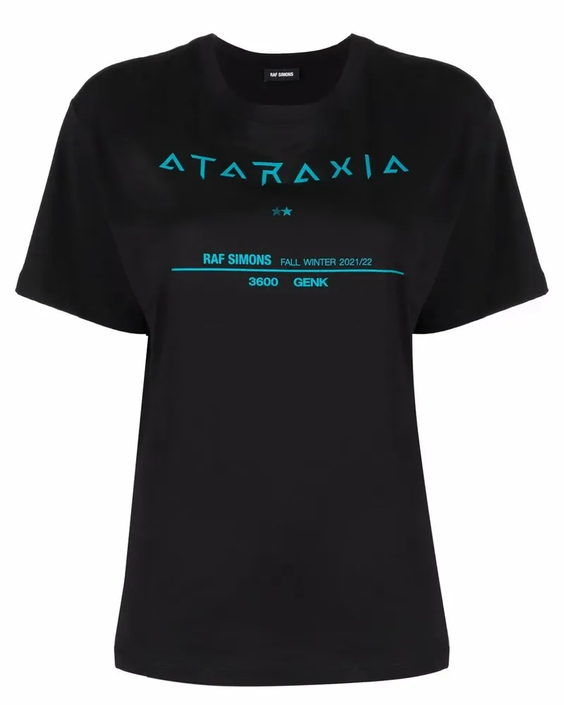 Raf Simons T-Shirt mit Logo-Print - Schwarz Schwarz