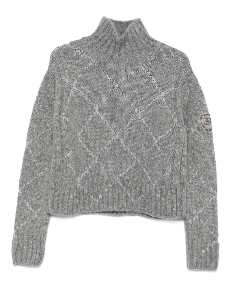 Ermanno Scervino Stehkragen-Pullover mit Rautenmuster - Grau Grau
