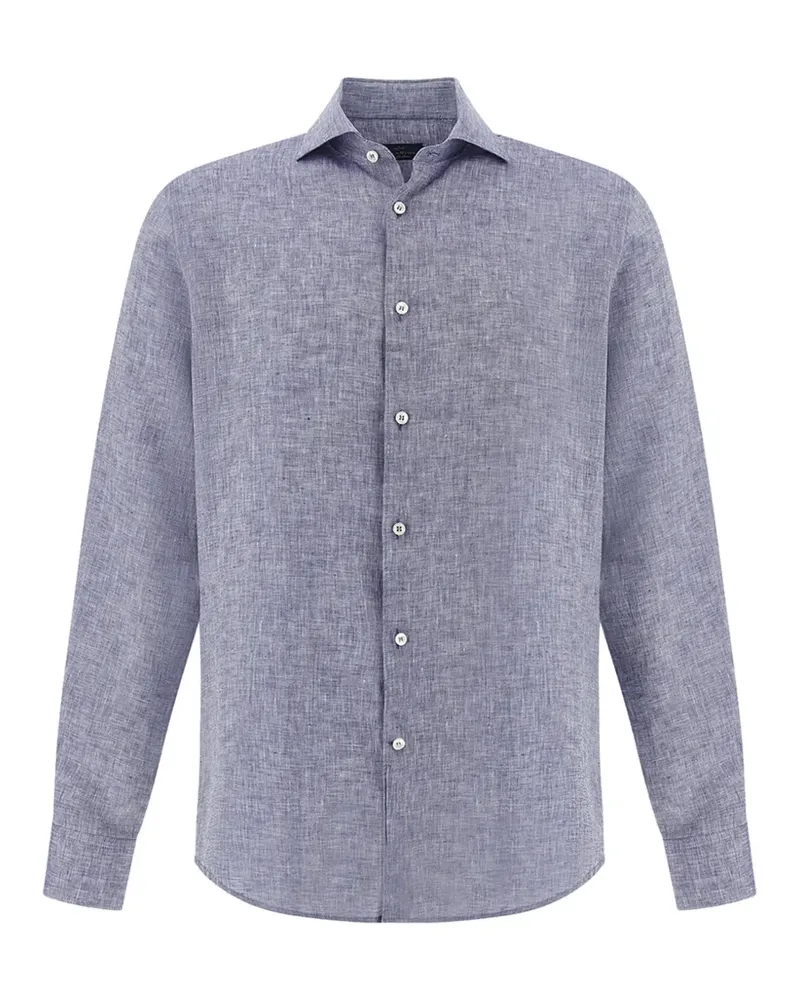 Paul & Shark Soffio Hemd aus Leinen - Blau Blau