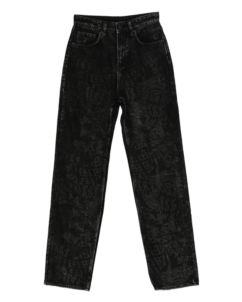 ksubi Play-back Graf Jeans mit Logo-Muster - Schwarz Schwarz