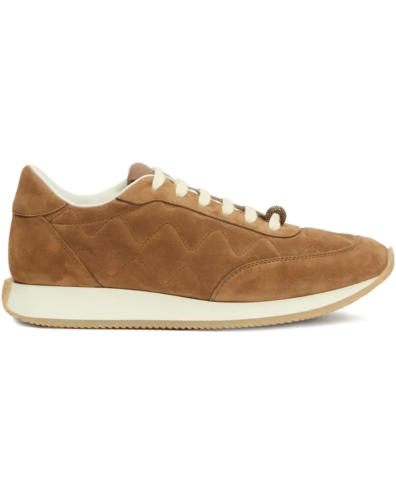 Fabiana Filippi Gesteppte Wildleder-Sneakers - Braun Braun