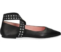 Kendall Ballerinas mit überkreuzten Riemen - Schwarz