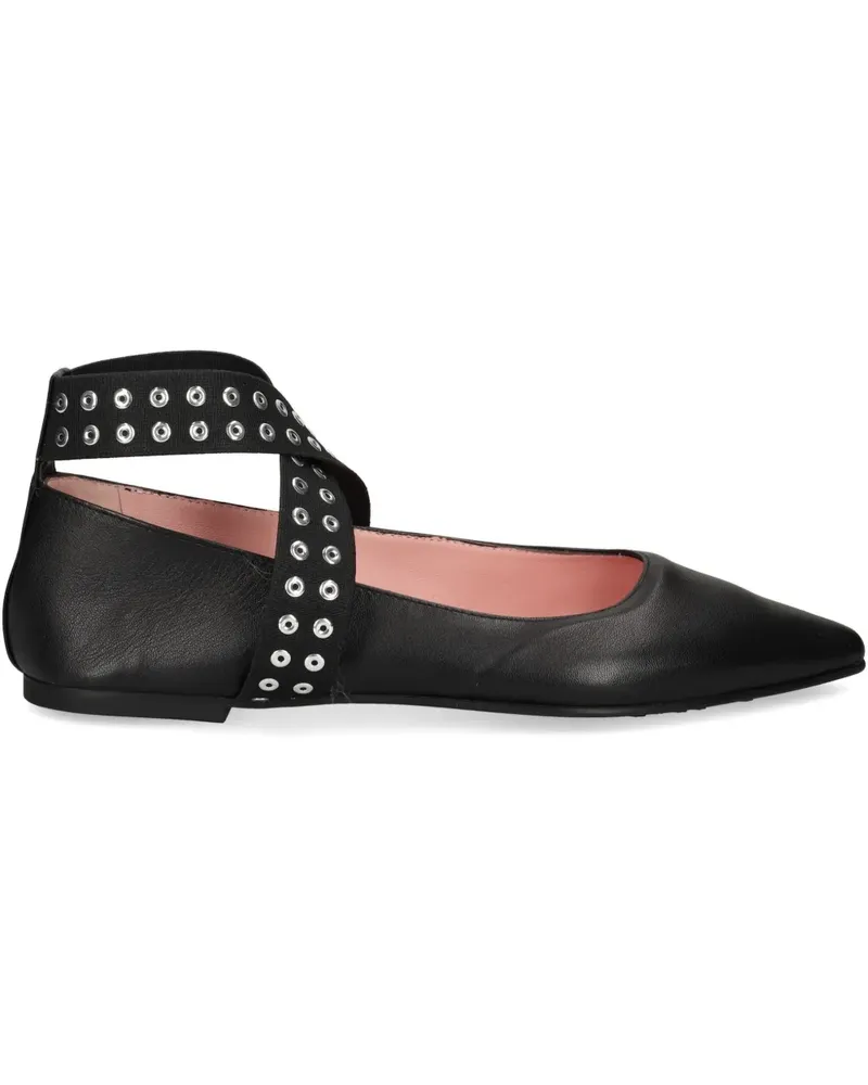 Pretty Ballerinas Kendall Ballerinas mit überkreuzten Riemen - Schwarz Schwarz