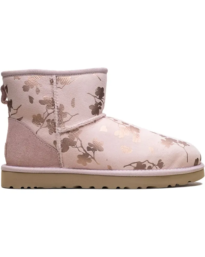 UGG Mini Stiefel mit Blumenmuster - Rosa Rosa