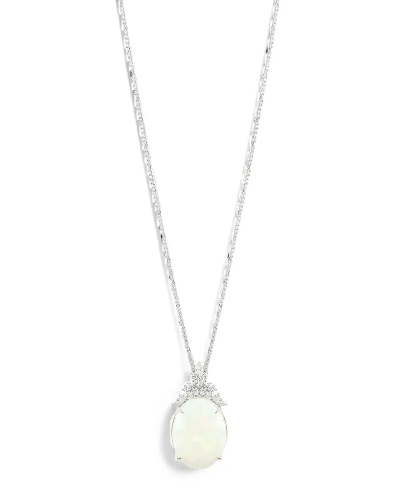 YEPREM Reign Halskette mit Opal- und Diamantanhänger - Silber Silber