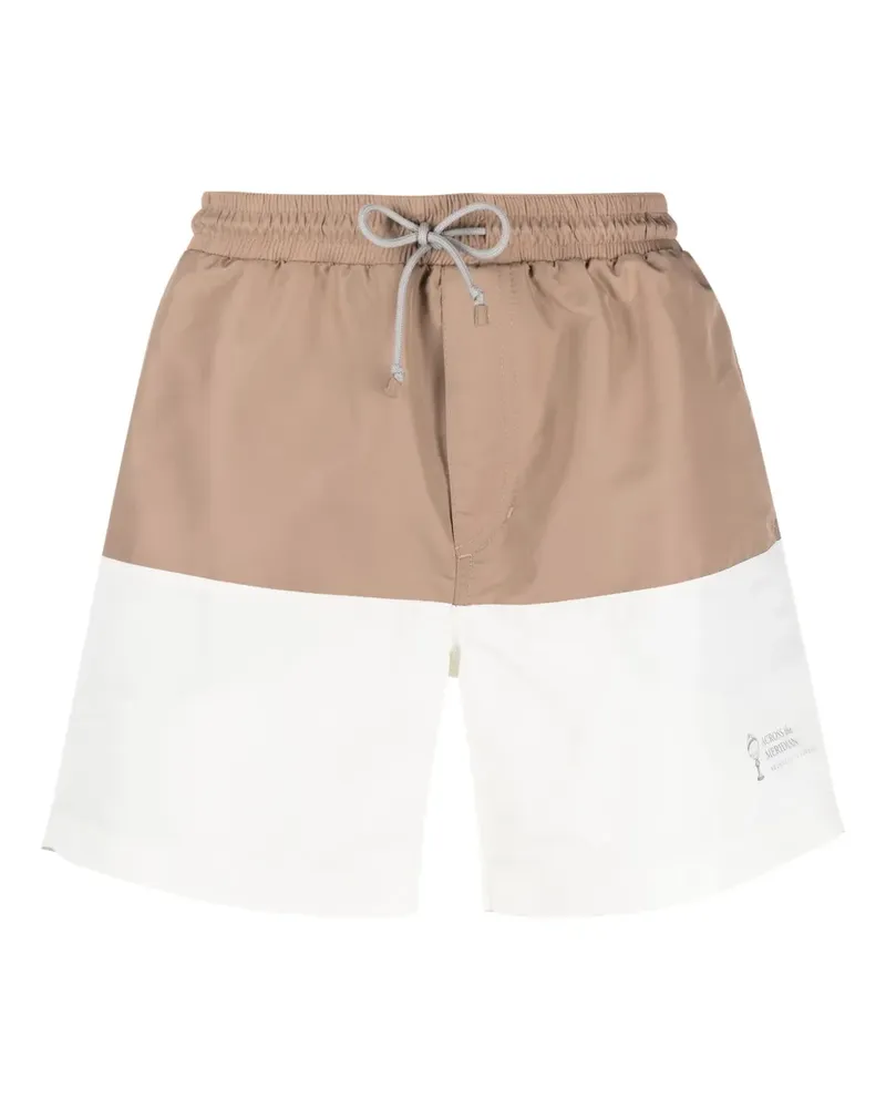 Brunello Cucinelli Badeshorts mit Kontrasteinsätzen - Braun Braun