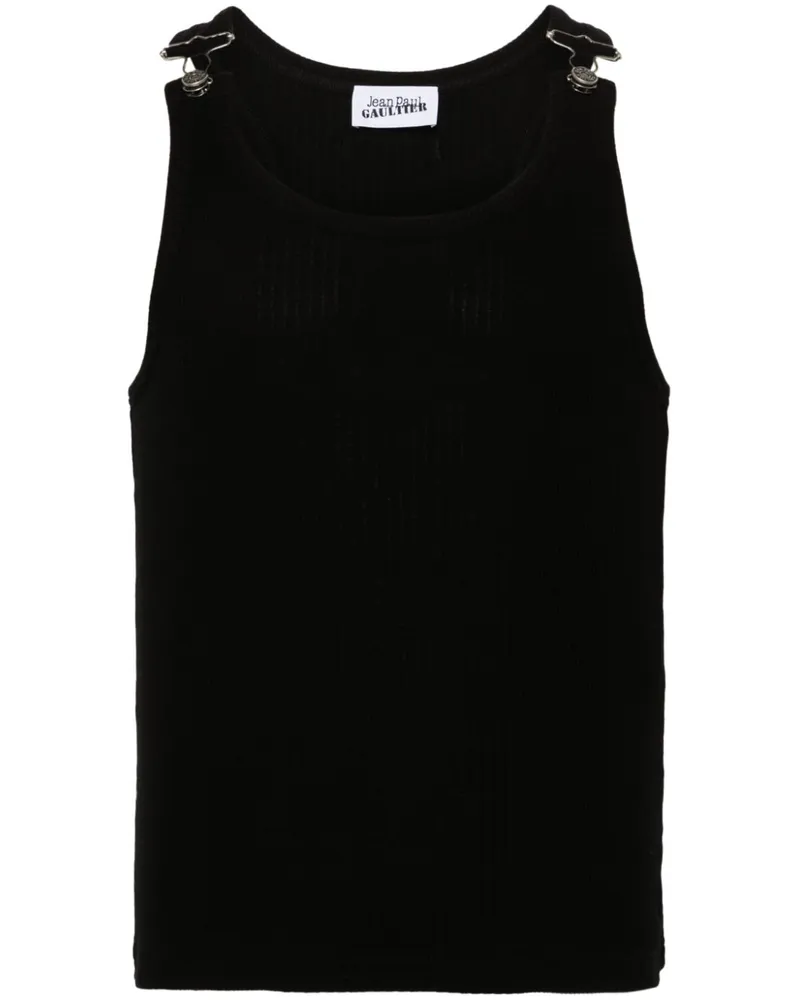 Jean Paul Gaultier Tanktop aus geripptem Strick - Schwarz Schwarz