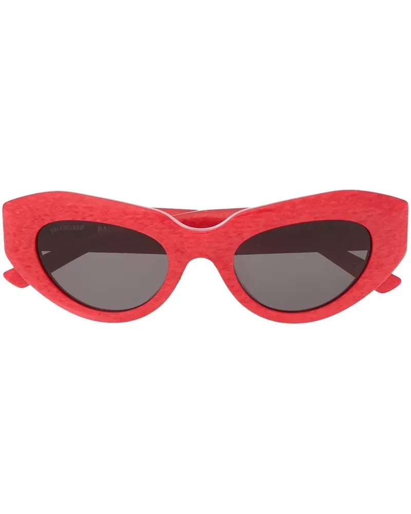Balenciaga Cat-Eye-Sonnenbrille mit Logo - Rot Rot