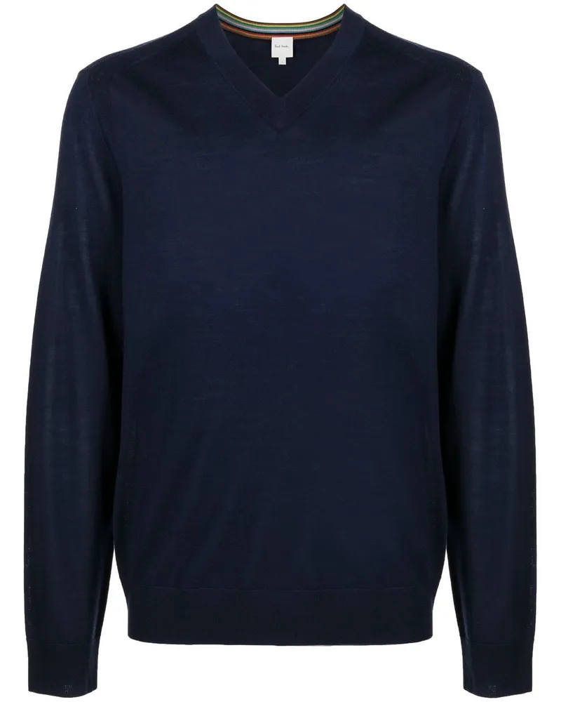 Paul Smith Pullover mit V-Ausschnitt Blau