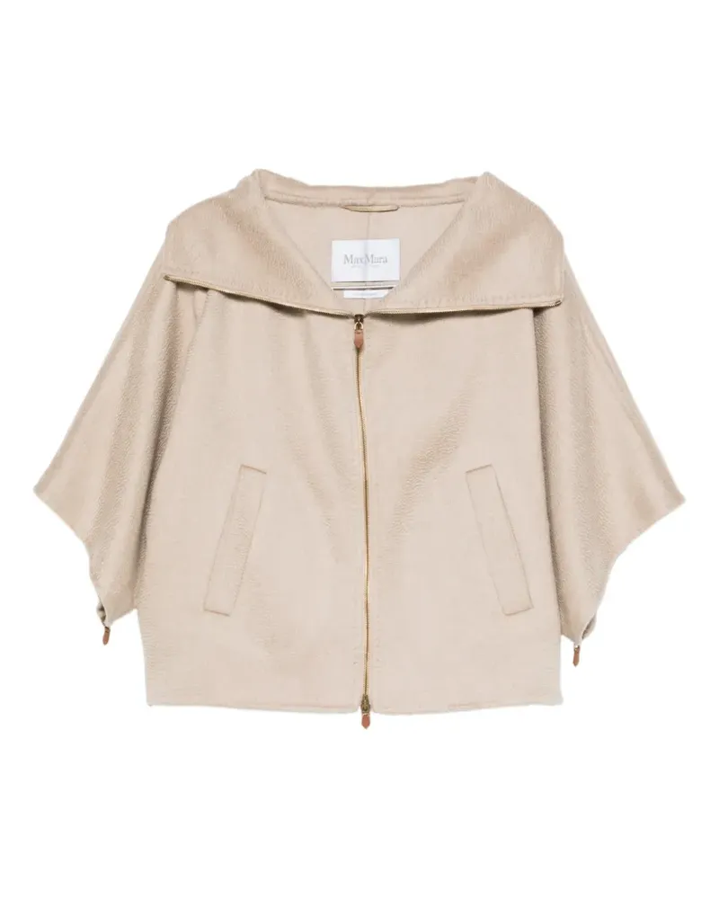 Max Mara Kurz geschnittener Mantel aus Double-Kaschmir - Nude Nude