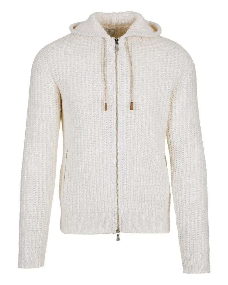 Eleventy Gestrickte Kapuzenjacke - Weiß Weiß
