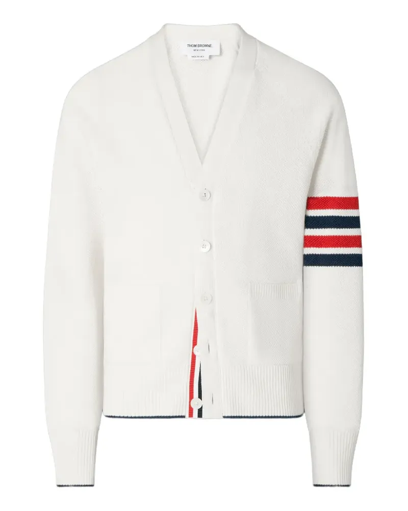 Thom Browne 4-Bar Cardigan mit lockerem Schnitt - Weiß Weiß