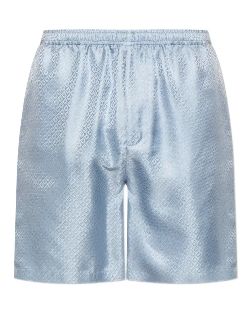 Ferragamo Shorts mit Gancini-Muster - Blau Blau