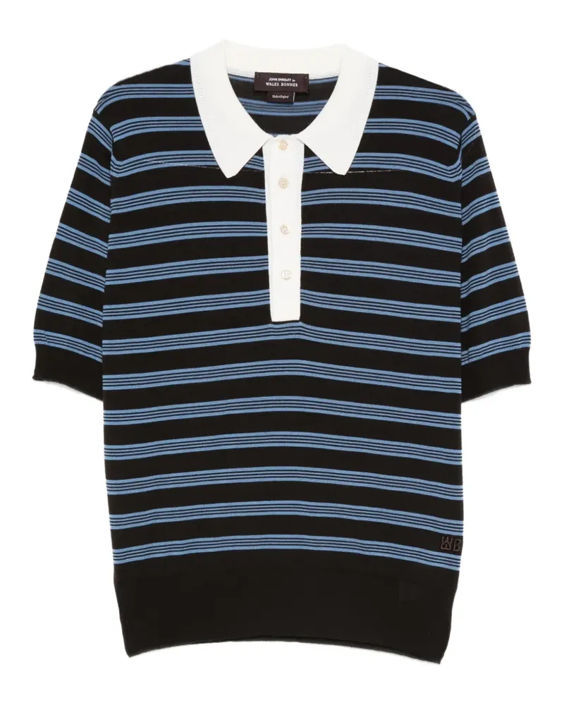 Wales Bonner Breeze striped-pattern polo shirt - Braun Braun