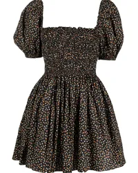 Matteau Minikleid mit Blumen-Print Schwarz