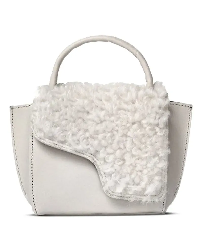 ATP Atelier Handtasche mit Shearling - Weiß Weiß